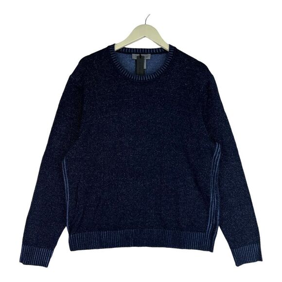 New Dylan Gray Men US L Wool Sweater Navy Blue Sweatshirt Crew Neck Long Sleeve - Picture 1 of 7